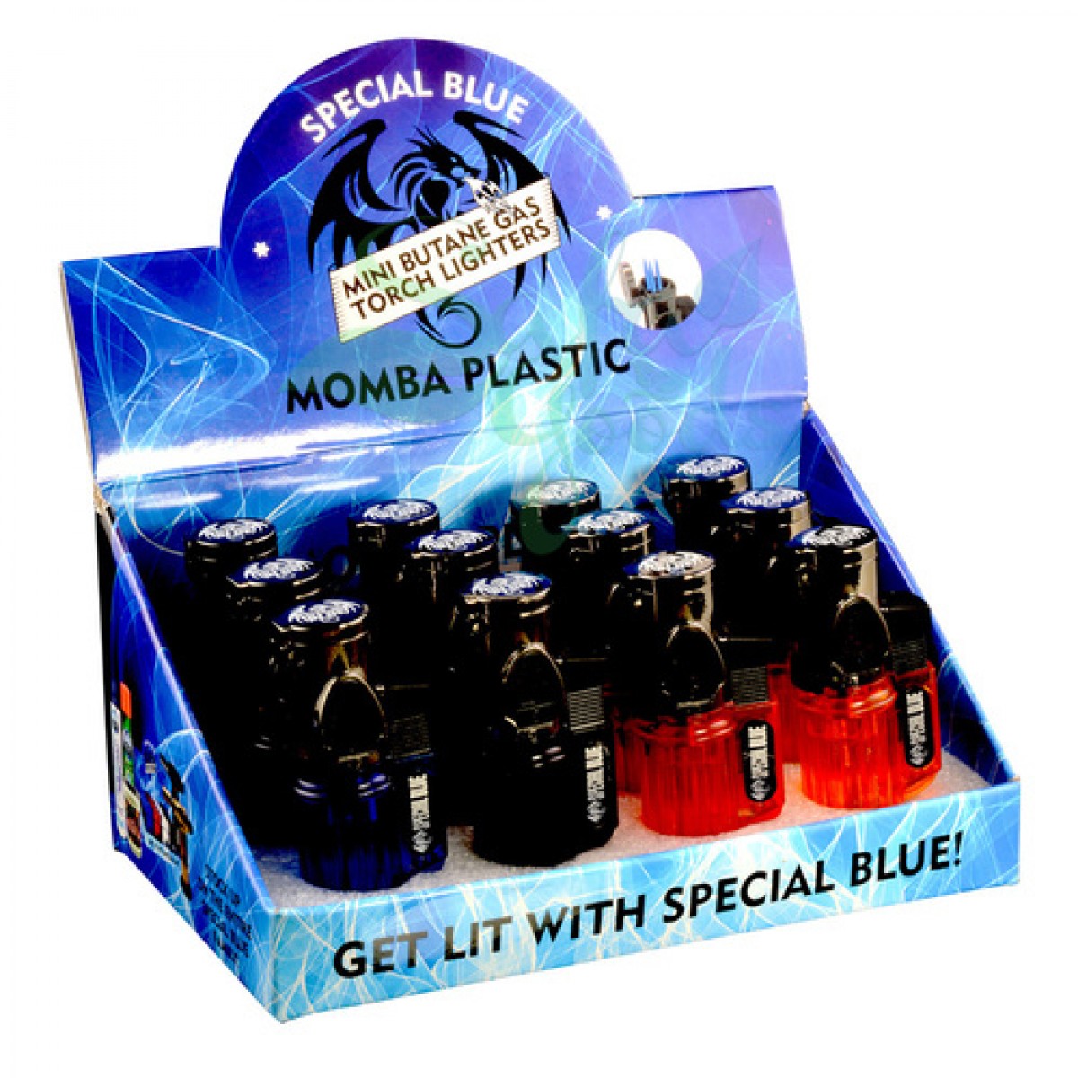 Special Blue - MomBa Plastic Lighter Display - 12PC